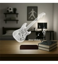 Luvivia Elektro Gitar Müzisyen Hediye Kişiye Özel 3D Lamba - Masa Gece Lambası