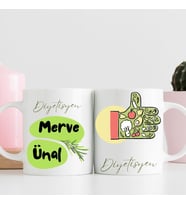 Diyetisyenlere Özel İsim Yazılı Hediye Kupa Bardak – Kişiye Özel Anlamlı Hediye