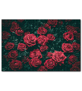 Cakapuzzle Kırmızı Güller Ve Yaprakları Görseli  Puzzle Yapboz MDF (Ahşap) (120 Parça)