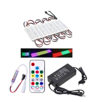 20 Adet 12V 3 Watt Argb Pixel Cob Modül 17 Tuşlu Sese ve Müziğe Duyarlı RF Kumandalı 5A Plastik Adap