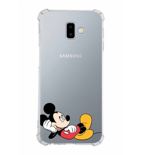 Samsung Galaxy J6 Plus  Köşe Korumalı Antişok Kapak Mickey Mouse Tasarımlı Şeffaf  Kılıf