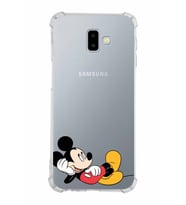 Samsung Galaxy J6 Plus  Köşe Korumalı Antişok Kapak Mickey Mouse Tasarımlı Şeffaf  Kılıf