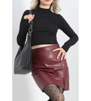 Dalgıç Kumaş Crop Bluz Siyah - 20827.1567.