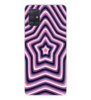 Samsung Galaxy A51 Uyumlu Yıldız Tasarımlı Şeffaf Telefon Kılıfı
