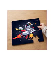 Uzay Aracında Astronot Tasarımlı 24 Parça Ahşap Çocuk Puzzle MPK1084