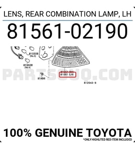 Stop Lambası Corolla 2002-2003 Sedan Duysuz Sol (Oem No:8156102190)