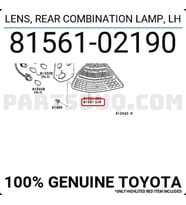 Stop Lambası Corolla 2002-2003 Sedan Duysuz Sol (Oem No:8156102190)