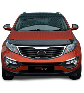 Kia Sportage 2011 - 2015 Ön Kaput Koruyucu Rüzgarlığı Piano Black 3.2 mm Kalın Plastik