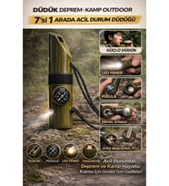 #Düdük Fener Pusula Sinyal Güvenlik Hayatta Kalma Kamp Deprem Outdoor 7si 1 Arada Acil Durum Düdüğü