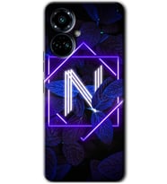 Tecno Camon 19 Pro Kılıf HD Desen Baskılı Kılıf - Dark Neon Yaprak N Harfi