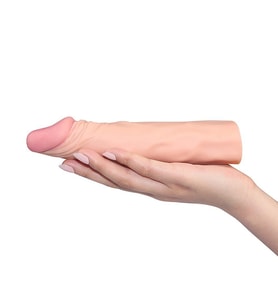 X- Tender Realistik Dokulu 5 Cm Uzatmalı Penis Kılıf-LV1053F