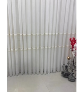 NİVEMESHOME PETEK EKRU 1/3 PİLELİ TÜL PERDE
