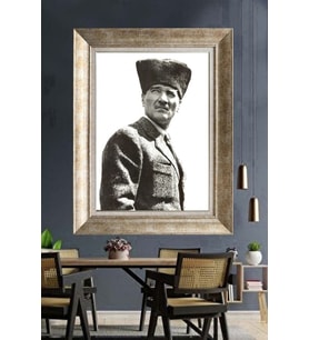 Gümüş Çerçeveli Atatürk Tablo za453
