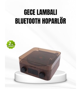 Hoparlörlü Gece Lambası Dijital Saat Ambiyans Işığı Çok Amaçlı