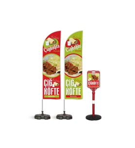 Çiğköfte 2 Yelken Bayrak + 1 Yön. Dubası Paketi V1