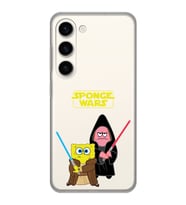 Samsung Galaxy S23 Uyumlu Sunger Bob Star Wars Desenli Şeffaf Telefon Kılıfı