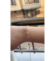 Kadın Gümüş Renk Zirkon Taşlı Papatya Model Bileklik 18 CM