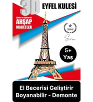Özel Üretim 3 Boyutlu Minyatür Ham Ahşap Maket Boyanabilir Eğitici Öğretici Motor Beceri Hobi Oyun