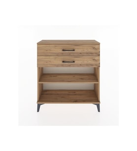 Arges Şifonyer Tek Raflı 2 Çekmeceli 88x30x96 Çam-Çam