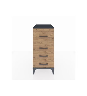 Kronos Komodin 4 Çekmeceli 44x59x96 Antrasit-Çam