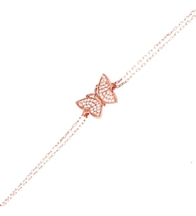 Taşlı Kelebek Bileklik (Rose - Gold)