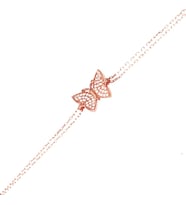 Taşlı Kelebek Bileklik (Rose - Gold)