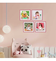 AION CASA 3'lü Pembe Yapışkanlı Sök Tak Kare Çerçeve Fotoğraf Baskısı Dahil