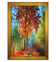 Manzara Temalı Kanvas Tablo 80 x 110 cm Gold Çerçeve