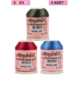 3 Adet Altınbaşak Oya ve Dantel İpi 20 gr - Royaleks - No: 646 - 466 - 367