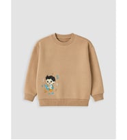 LC WAIKIKI Kahverengi Baskılı Erkek Çocuk Sweatshirt