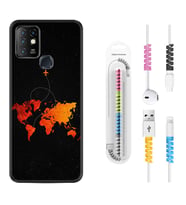INFINIX Hot 8 9 10 11S Hot 10 Play 10T Kılıf Kablo Koruma Spiral Silikon İz Bırakan Uçak 1778