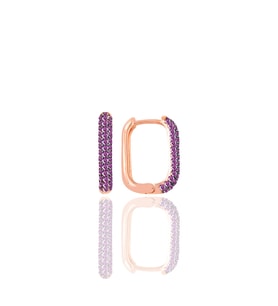 Gümüş rose ametis taşlı trend küpe SGTL10892MOR