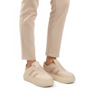 Ayakmod Bej Yüksek Taban Bağcıklı Unisex Sneaker DVS-01 Z