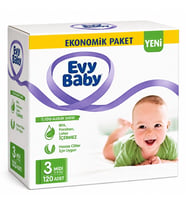 Evy Baby Bebek Bezi 3 Beden 5-9 KG Midi 120 Adet Süper Ekonomik Fırsat Pk