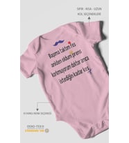 Korkmuyorum Doktor Amca İstediğin Kadar Kes Baskılı Bebek Zıbını  %100 Pamuk Kısa Kol (Koyu Pembe)