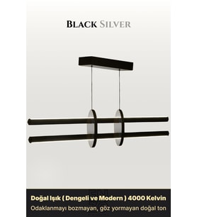 Halo Silver Lineer LED Sarkıt Avize – Kumandalı Dim Edilebilir – Yukarı & Aşağı Işık