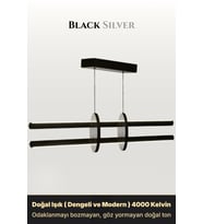 Halo Silver Lineer LED Sarkıt Avize – Kumandalı Dim Edilebilir – Yukarı & Aşağı Işık