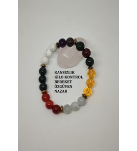 8 MM KANSIZLIK,BEREKET, ÖZGÜVEN, PARA DOĞAL TAŞ BİLEKLİK (SİTRİN, HAVLİT, APATİT, HEMATİT, AMETİST,AY TAŞI, KAN TAŞI,AKİK