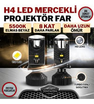 H4 Lazer Mercekli Far Ampulü Ufuk Çizgili Araç Motosiklet Projektör LED Xenon Şimşek Etkili 9/36v