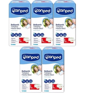 Canped Hasta Bezi Yetişkin Bel Bantlı Polietilen L-Large Büyük Boy 35 Adet (5PK*7)