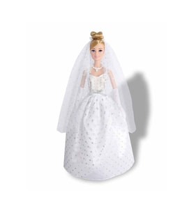 Alisha Gelinlikli Bebek 29 cm – Pırıltı İşlemeli Kabarık Gelinlikli Oyuncak Bebek (Çok Renkli)