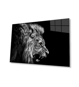 Aslan Hayvan Cam Tablo 4mm Dayanıklı Temperli Cam