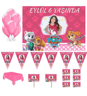 Paw Patrol Kız Doğum Günü Süsleme Seti Parti Malzemeleri-
