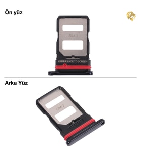 Xiaomi Mi 11T / 11T Pro Uyumlu Sim İç Yuvası Çiftli Siyah Sim Kart Tepsisi Sim Kızağı Sim Çekmecesi