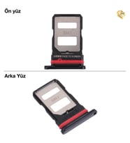 Xiaomi Mi 11T / 11T Pro Uyumlu Sim İç Yuvası Çiftli Siyah Sim Kart Tepsisi Sim Kızağı Sim Çekmecesi