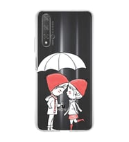 Huawei Honor 20 Uyumlu Kapak Aşk Tasarımlı Şeffaf Silikon Kılıf