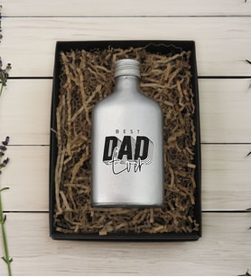 BK Gift Hediye Kutulu Kişiye Özel İsimli Baba Temalı Gümüş Tasarım Cam Şişede 200 ml Kolonya-1, Babaya Hediye, Babalar Günü Hediyeleri, Hediyelik Baskılı Kolonya