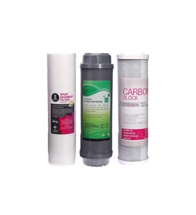 Açık Kasa Su Arıtma Filtresi 3 Lü Set 10" inch 3 Ön Kömür Granül Aktif Karbon Supun Filtre Esli