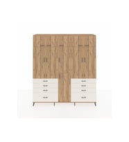 Hyperion Dolap 8 Raflı 8 Çekmeceli 3 Askılı 220x44x243 Çam-Çam/Aytaşı