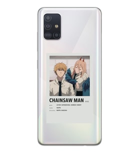 Samsung Galaxy A51 Uyumlu Chainsaw Man Anime Tasarımlı Şeffaf Telefon Kılıfı